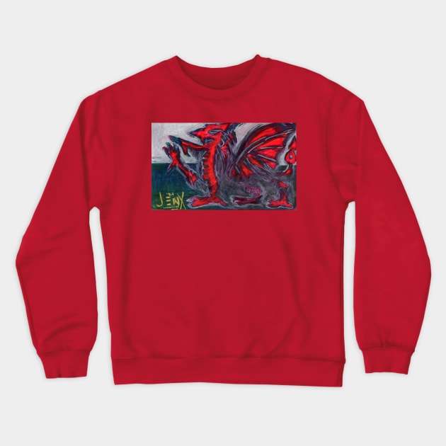 Y Ddraig Goch Crewneck Sweatshirt by MoronicArts